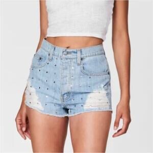 LF Carmar Tatiana Rhinestone Denim Shorts